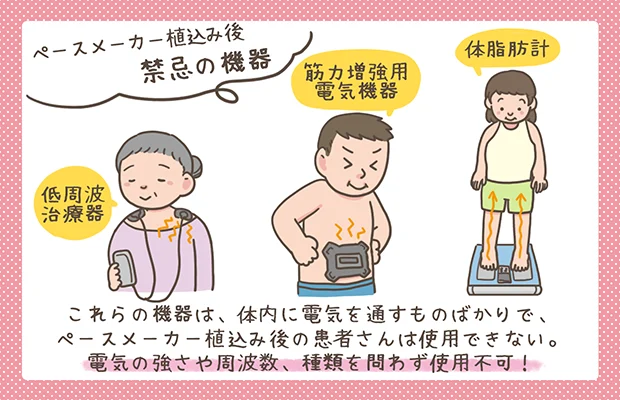 ペースメーカー植込み後、禁忌の機器について