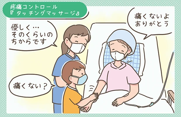 タッチングマッサージについての解説イラスト